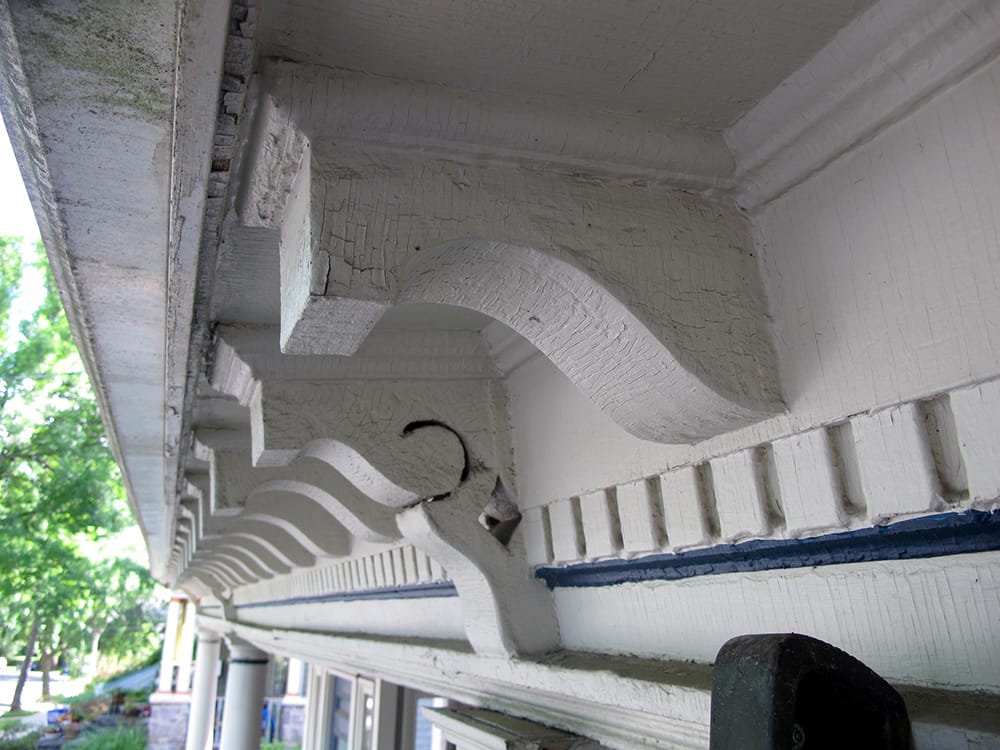 We had to copy and fabricate two complex and five simple corbels.