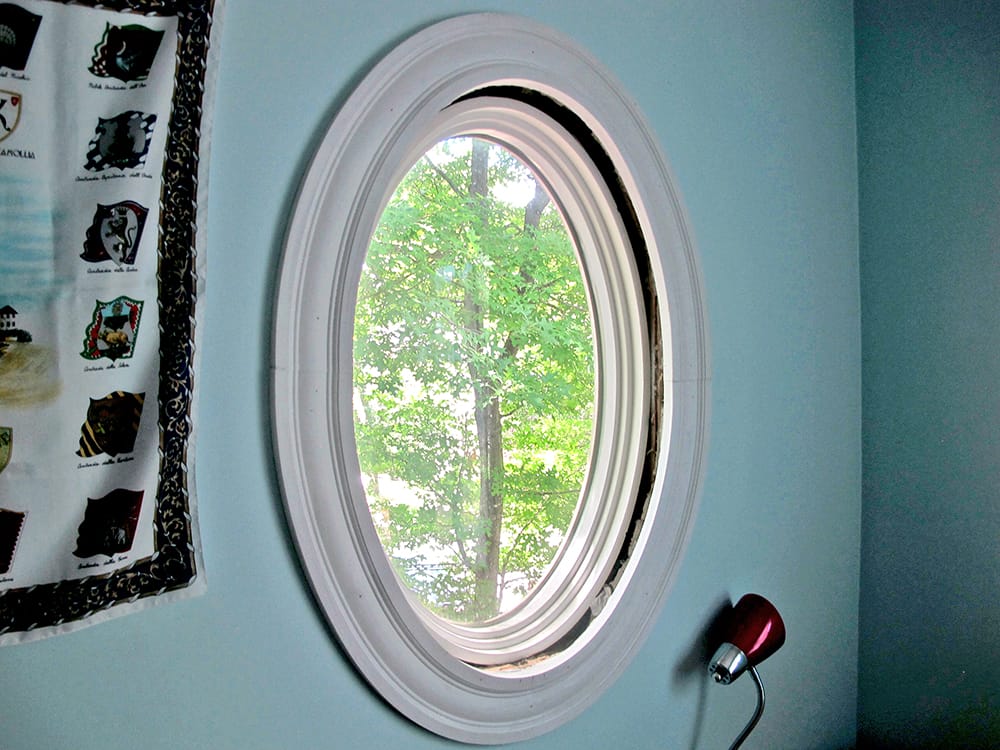 Here is the window as we found it. There was no trim to connect the window to the casing.