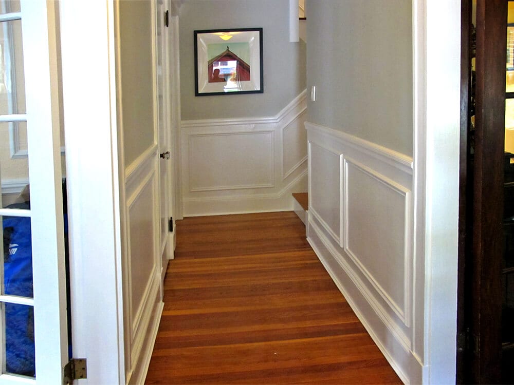 The hallway, painted (by others.) It brings the hall to life.