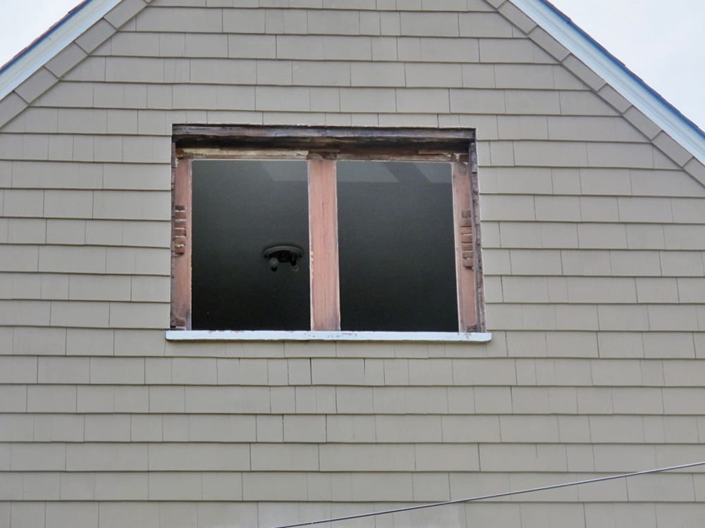The interior casings and window sill were saved.