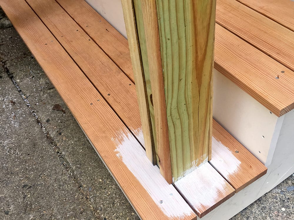 We rebuilt the stairs, and installed pressure treated posts.