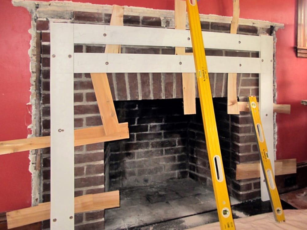 First step is to build a foundation, flat and plumb, to mount the mantle.