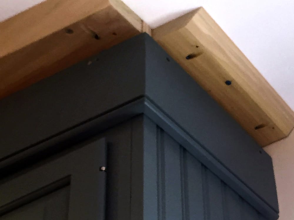 The backers for the crown molding were cut and installed using pocket screws.