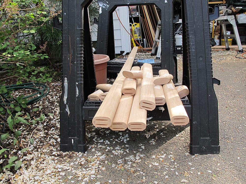 This is the stock for two railings, first to second, and second to third floor.